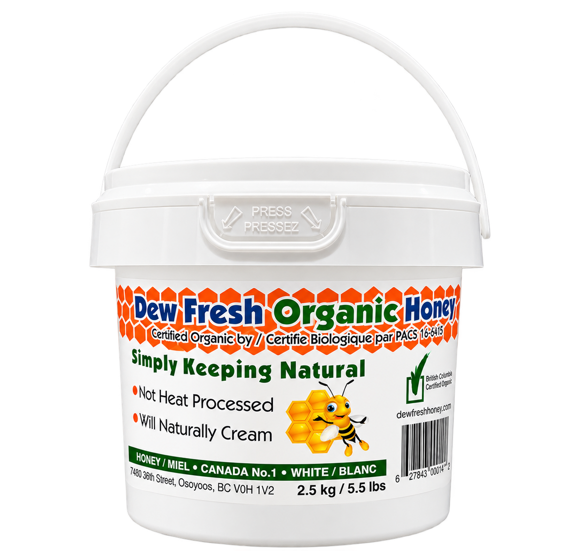 Dew Fresh Organic Honey 2.5 KG/ 5.5 Lbs