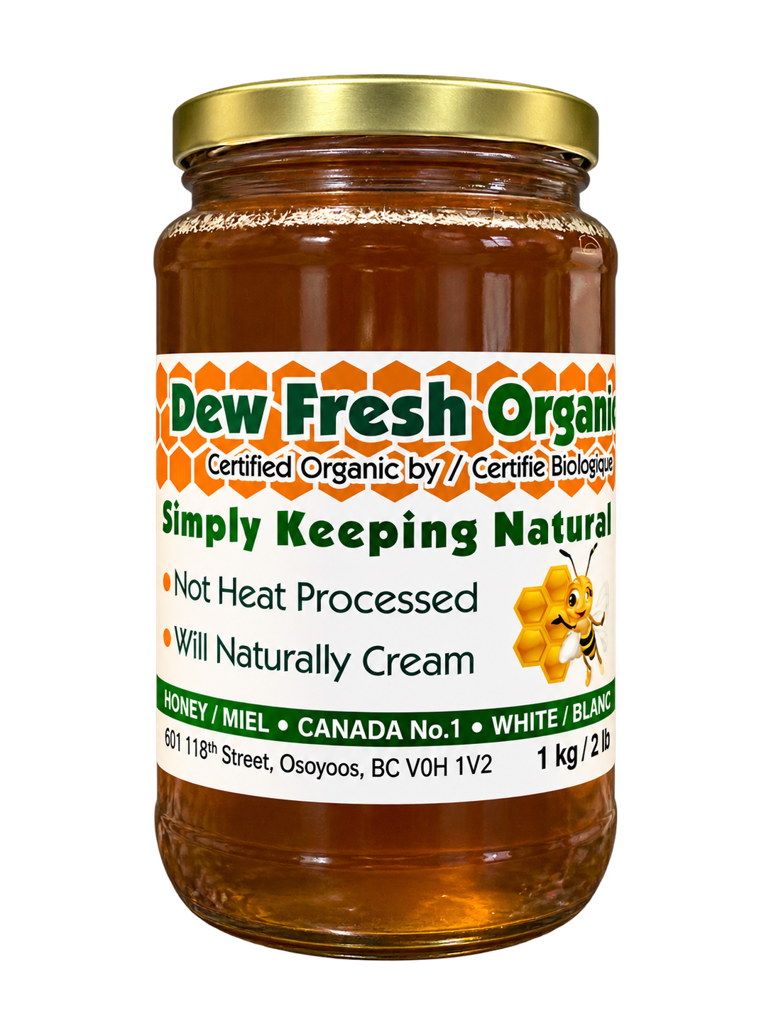 Dew Fresh Organic Honey – 1 kg Jar