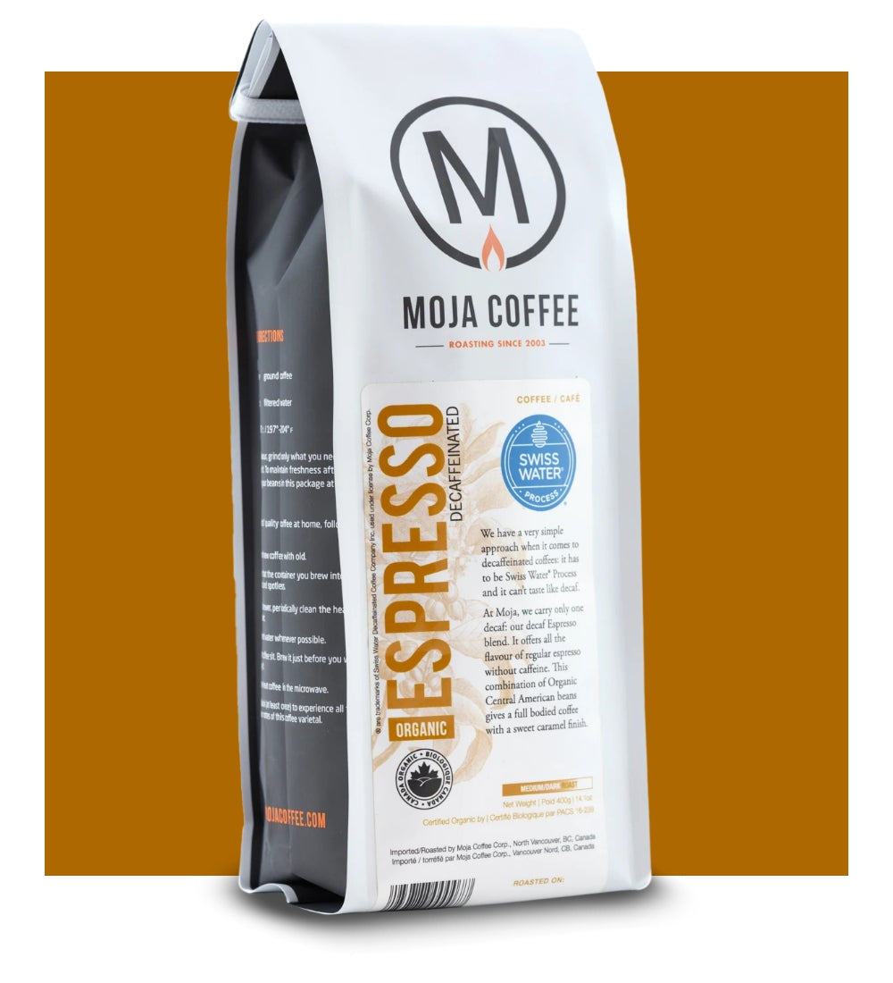Moja Organic Swiss Water Decaf Espresso